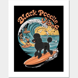 Aquatic Black Poodle: Surfing the Big Wave Posters and Art